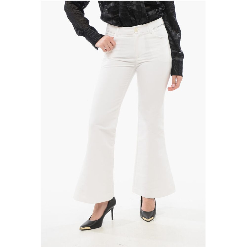 Marni Flared Cropped Pants with Embroidered Logo
