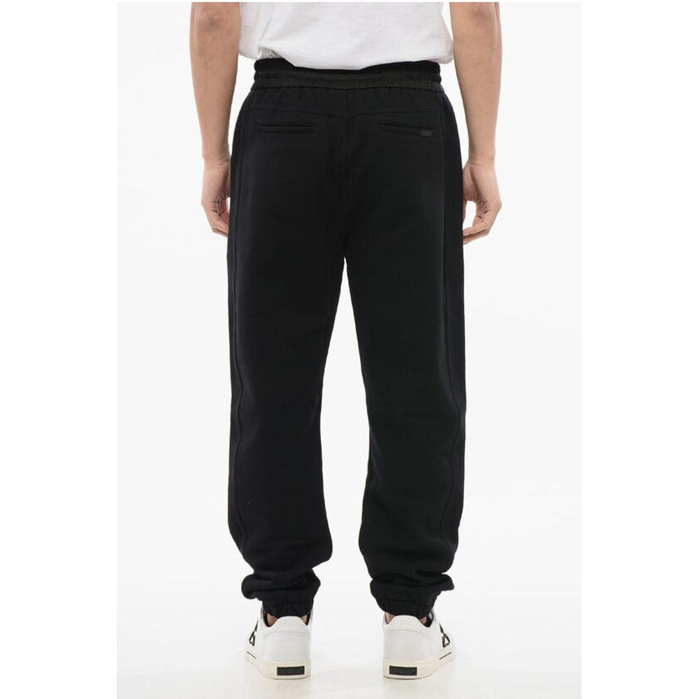 Saint Laurent Cuffed Fleeced Cotton Sweatpants with Nylon Detail - Image 2