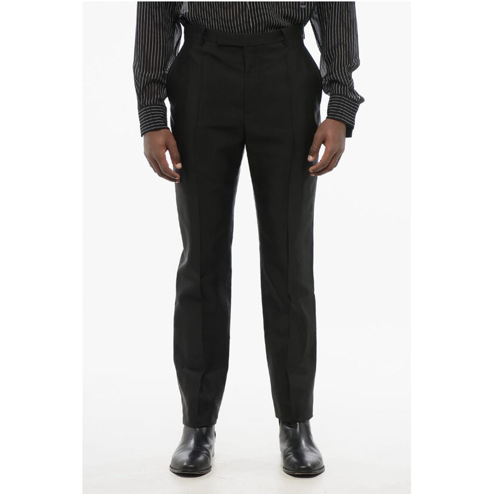 Saint Laurent 4-Pocketed Wool Blend Pants with Hidden Closure