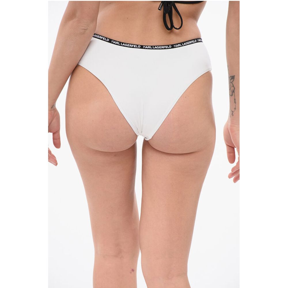 Karl Lagerfeld Solid Color Bikini Bottom with Logoed Contrasting Band - Image 2