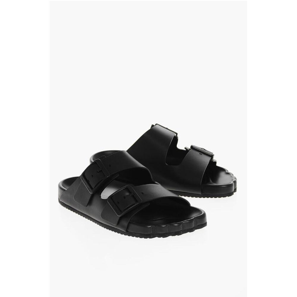 Balenciaga Leather SUNDAY Sliders with Double Buckle