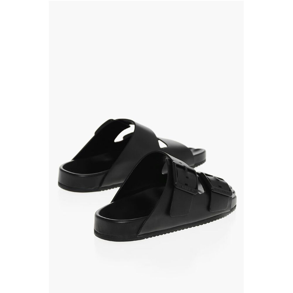 Balenciaga Leather SUNDAY Sliders with Double Buckle - Image 2