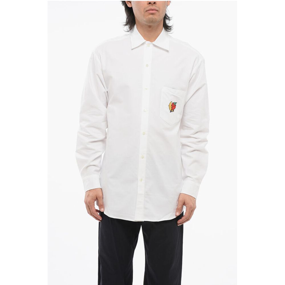 Sky High Farm Solid Color Shirt with Embroidery on Breast Pocket