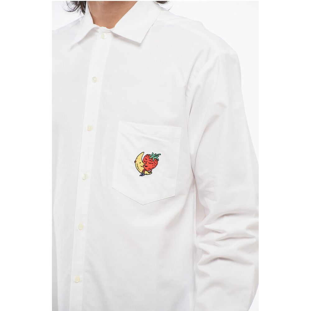 Sky High Farm Solid Color Shirt with Embroidery on Breast Pocket - Image 3