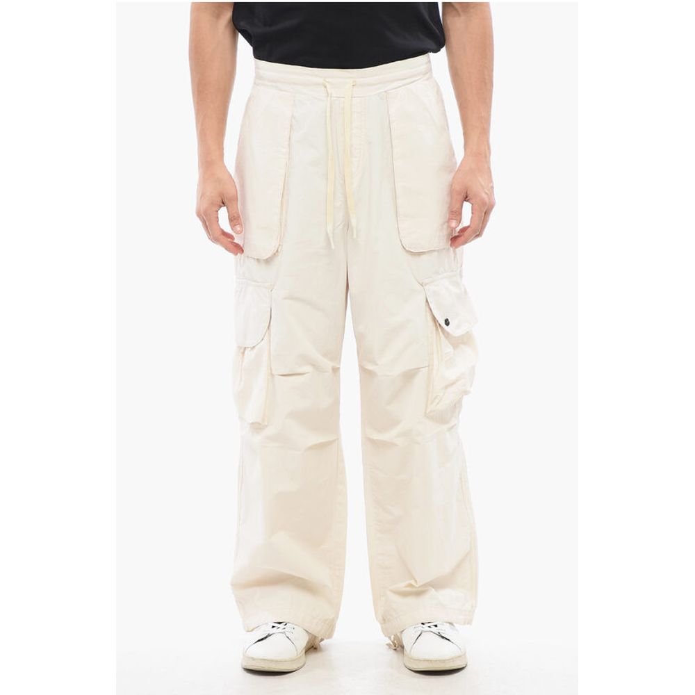 A Paper Kid Cotton and Nylon Cargo Pants with Logo Patch on The Back