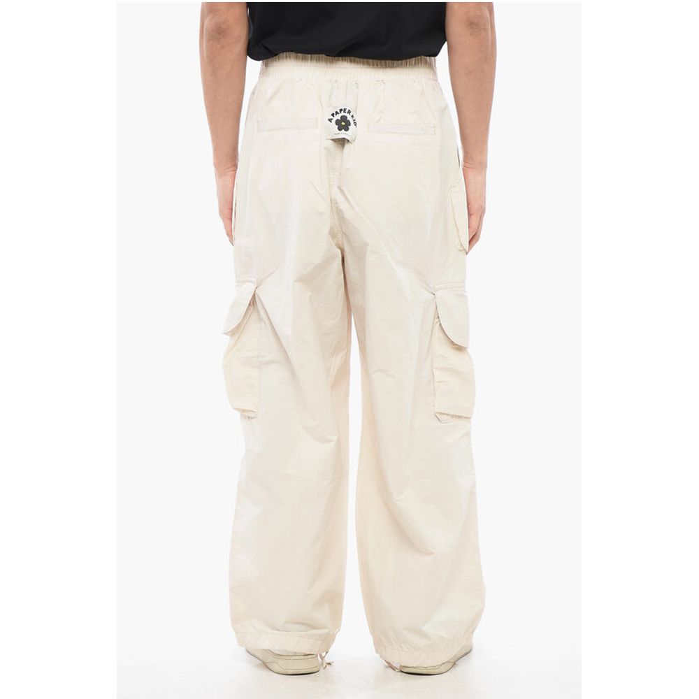 A Paper Kid Cotton and Nylon Cargo Pants with Logo Patch on The Back - Image 2
