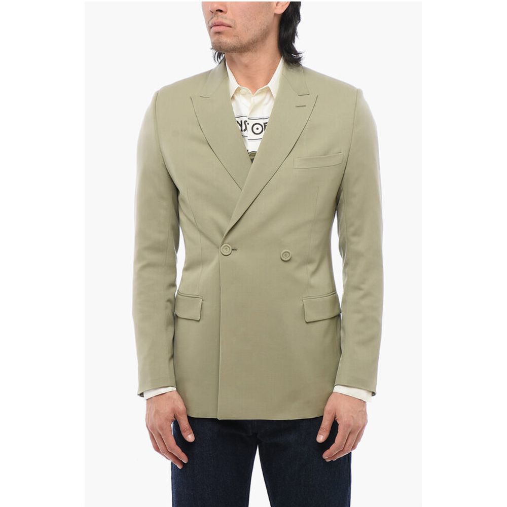 Dior Wool Double Breasted Blazer With Peak Lapel