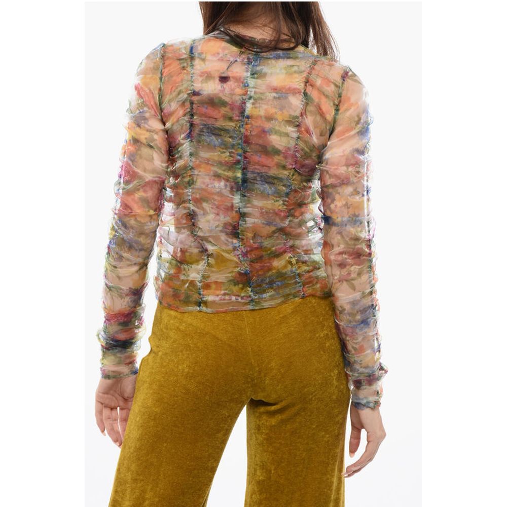 Viktor & Rolf Floral Print Sheer RIPPLE REFLECTION Long Sleeved Top - Image 2