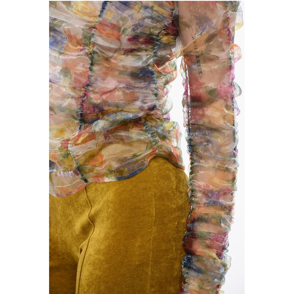Viktor & Rolf Floral Print Sheer RIPPLE REFLECTION Long Sleeved Top - Image 3
