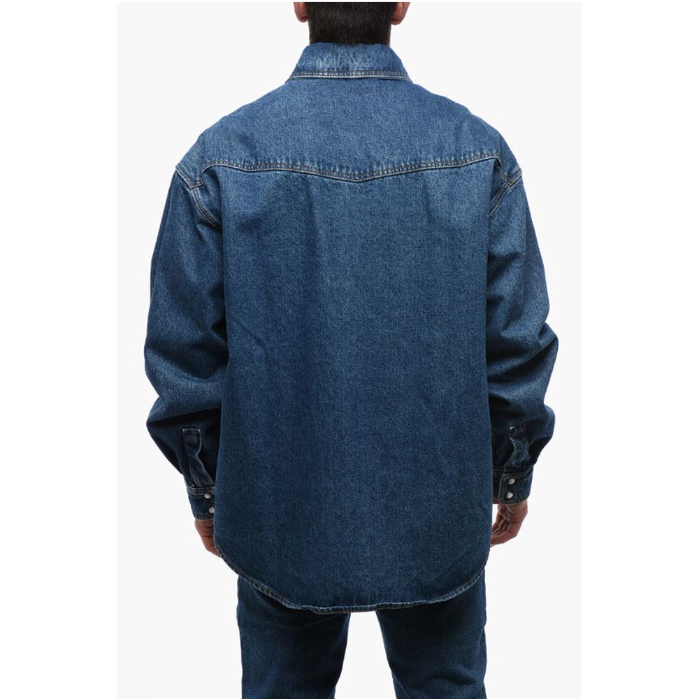 Palm Angels Dark Washed Denim Jacket with Embossed Monogram - Image 2