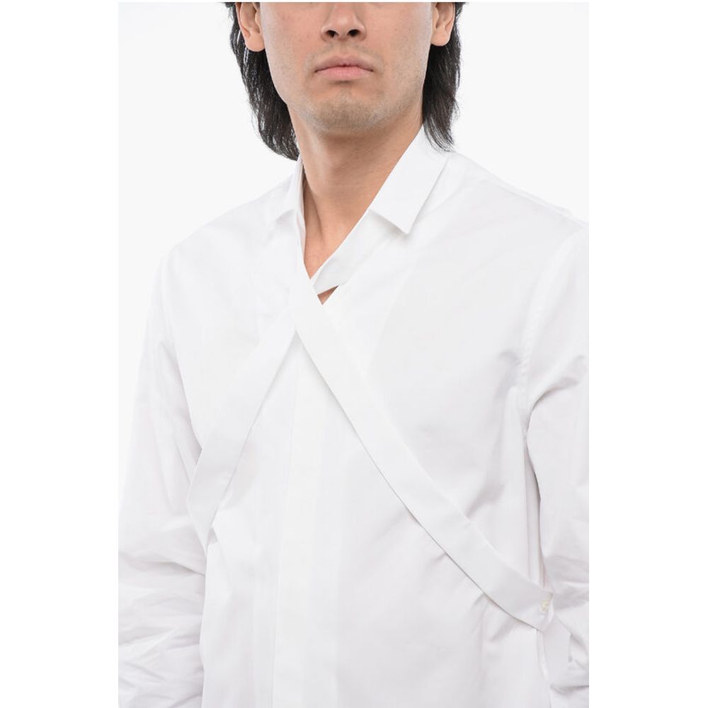 Off-White Long Sleeved Shirt With Criss-Cross Detail - Image 3