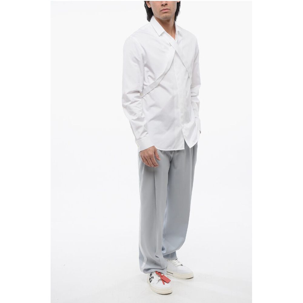Off-White Long Sleeved Shirt With Criss-Cross Detail - Image 4