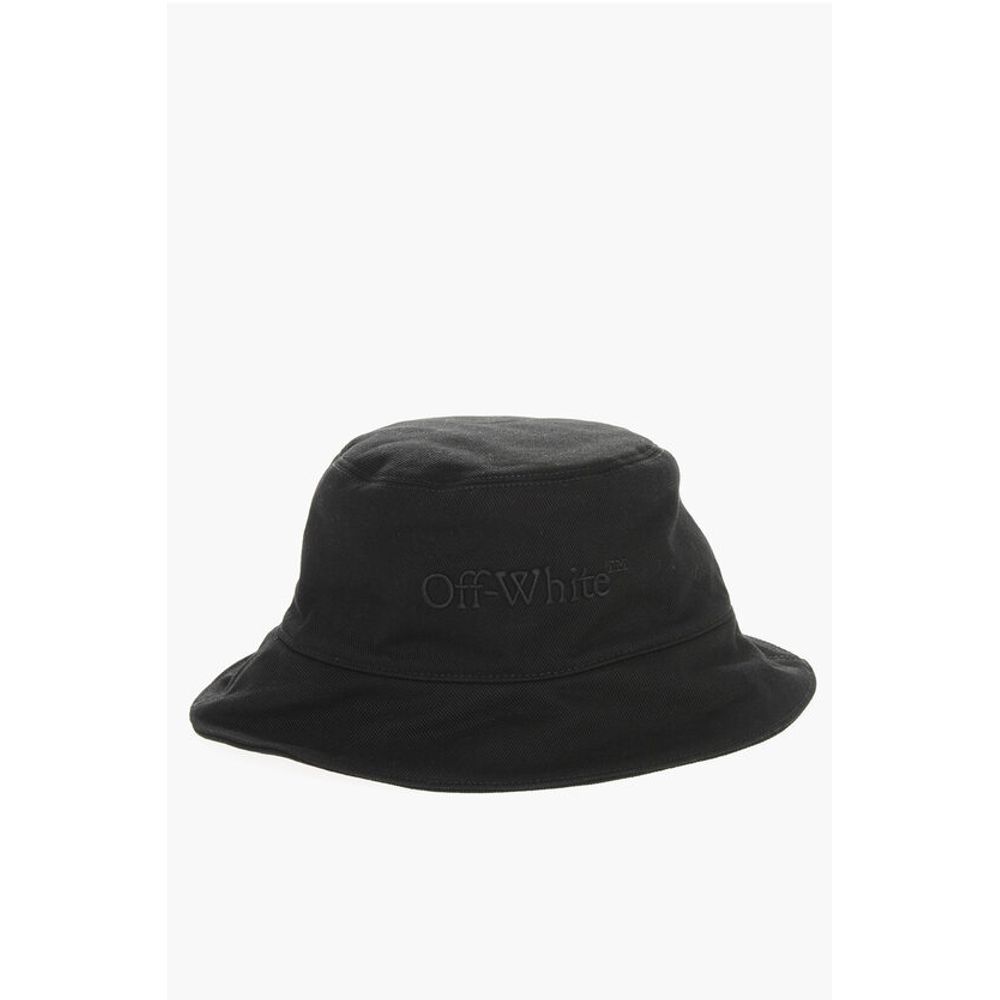 Off-White Denim Bucket Hat with Tone on Tone Logo