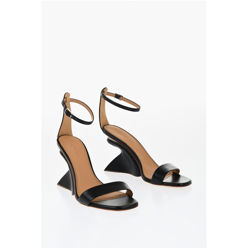 Off-White Leather JUG Sandals Wedge 9 cm