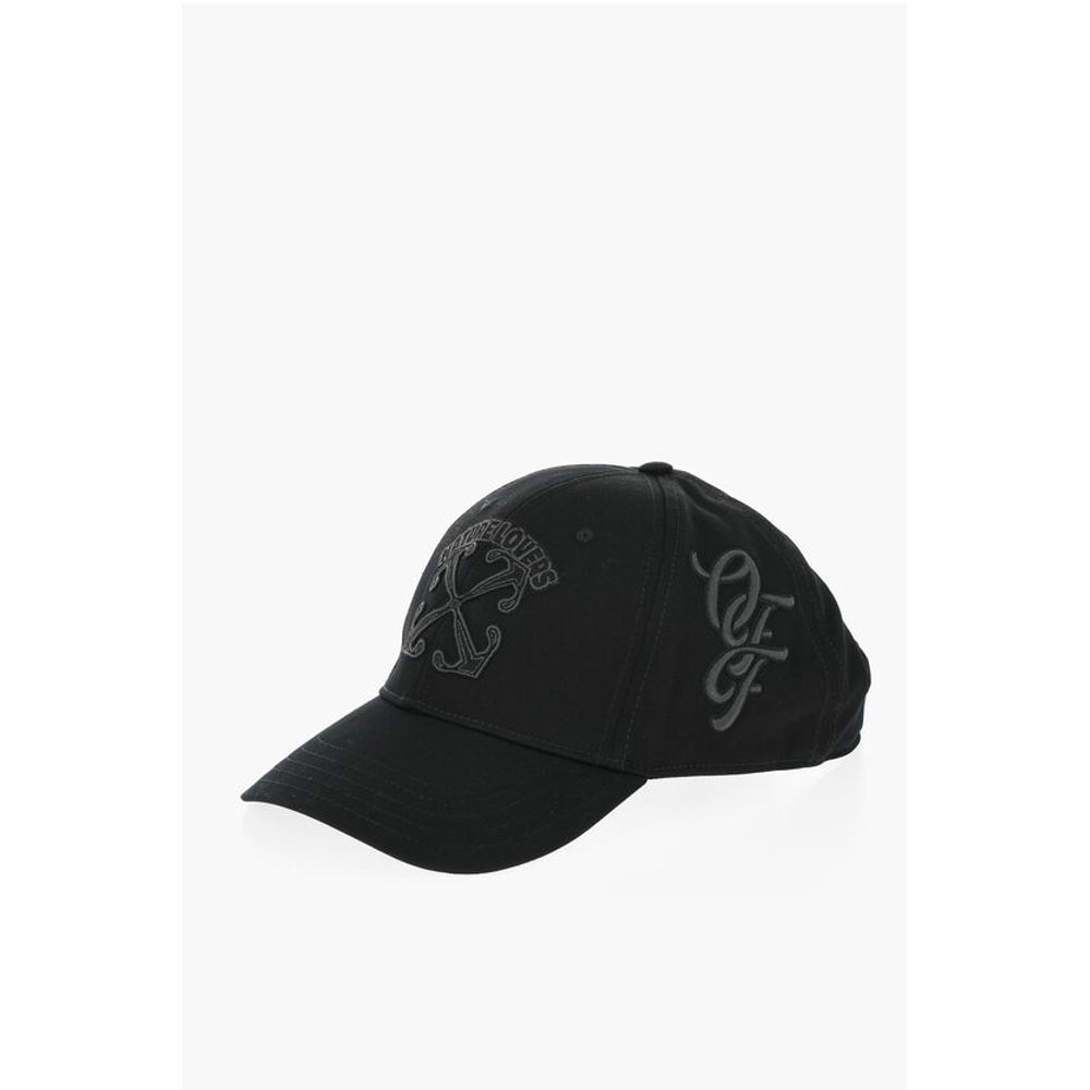 Off-White Solid Color Cap with Embossed Details