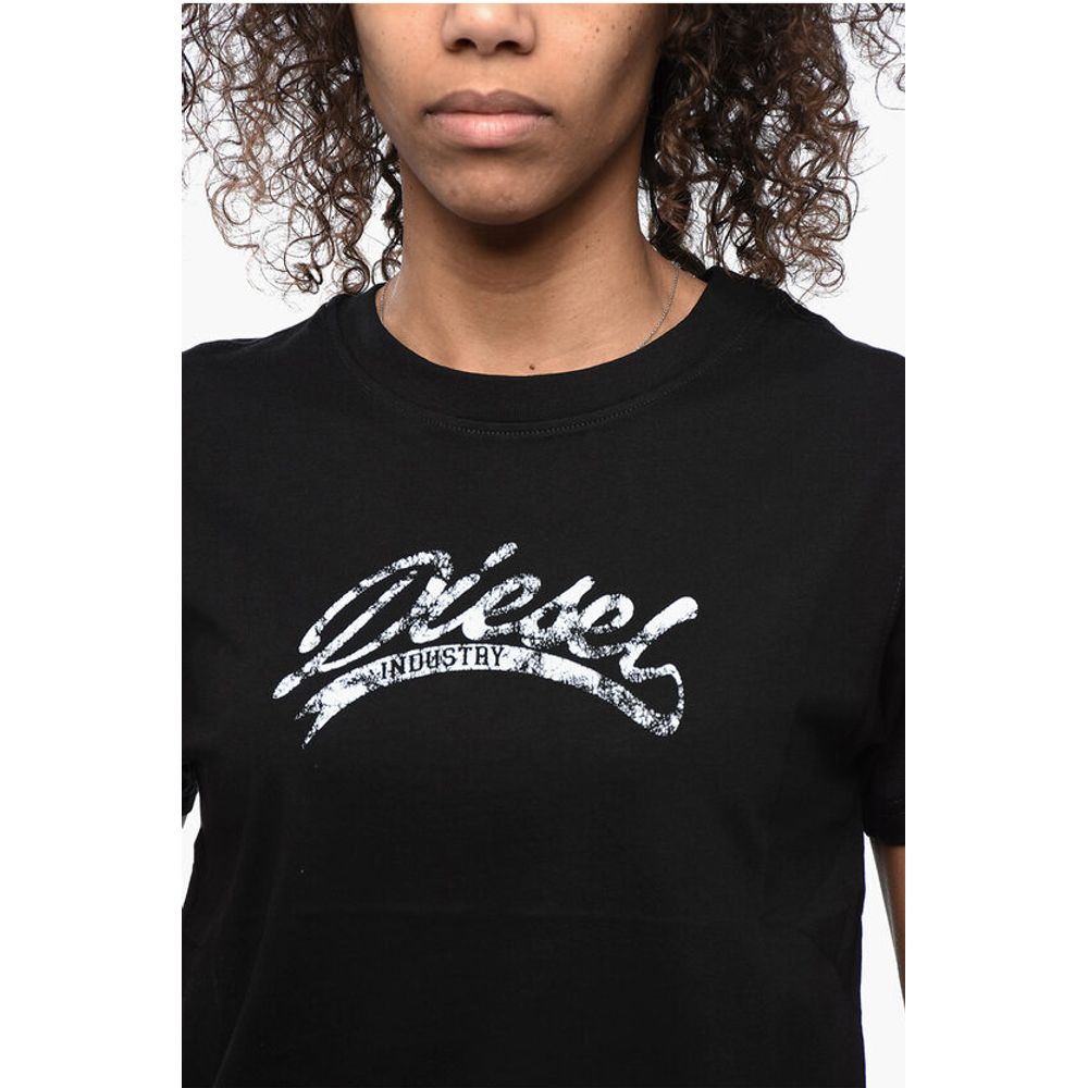 Diesel Cotton T-Shirt with Embossed Logo - Image 3
