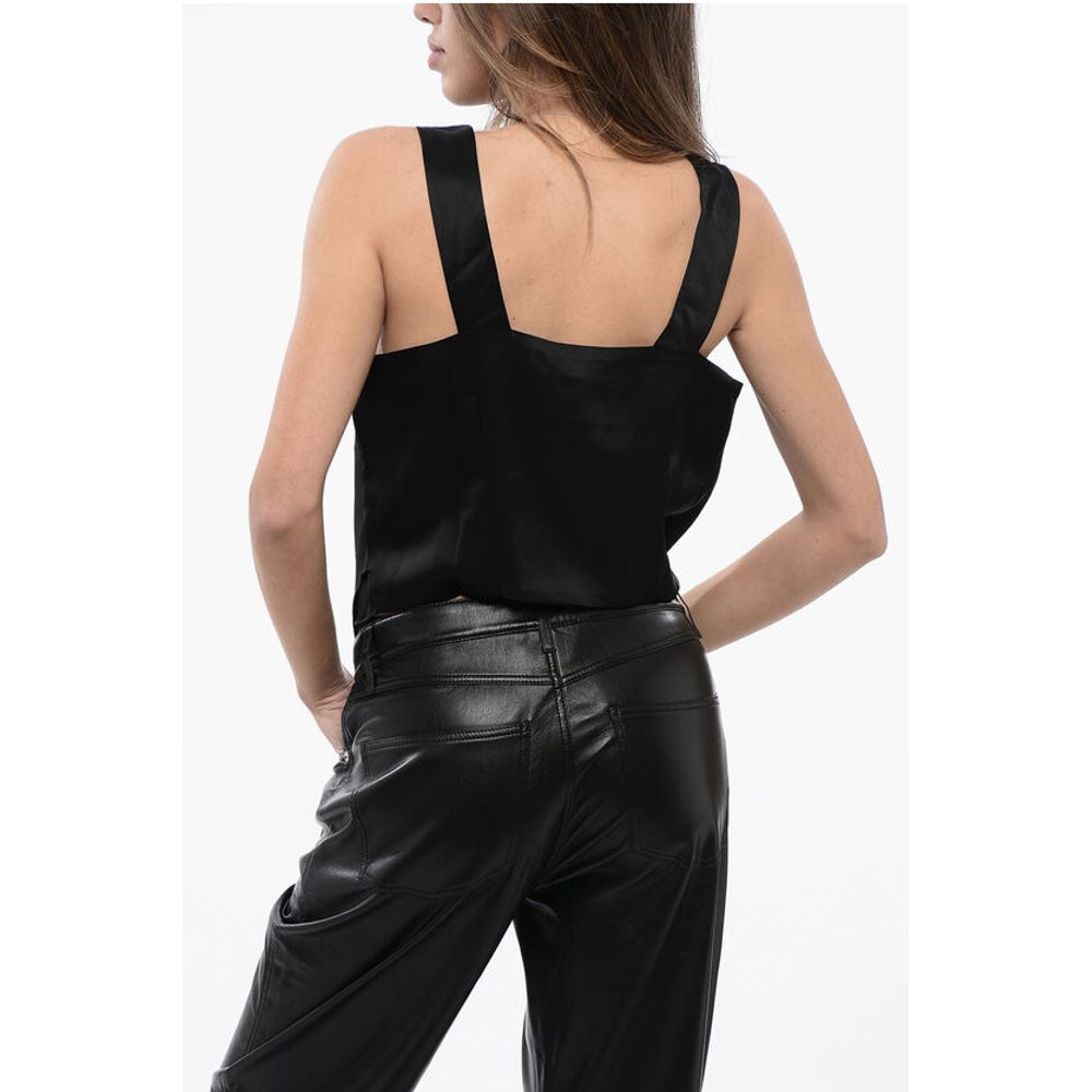 Nanushka Satin Asymmetrical Cut Top - Image 3