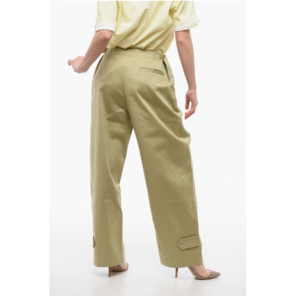 Burberry Single-pleated Cotton Pants with Ankle Straps - Image 3