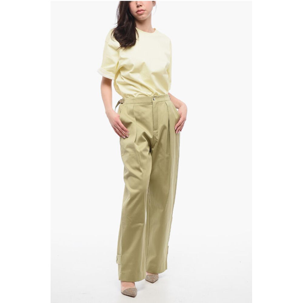 Burberry Single-pleated Cotton Pants with Ankle Straps - Image 4