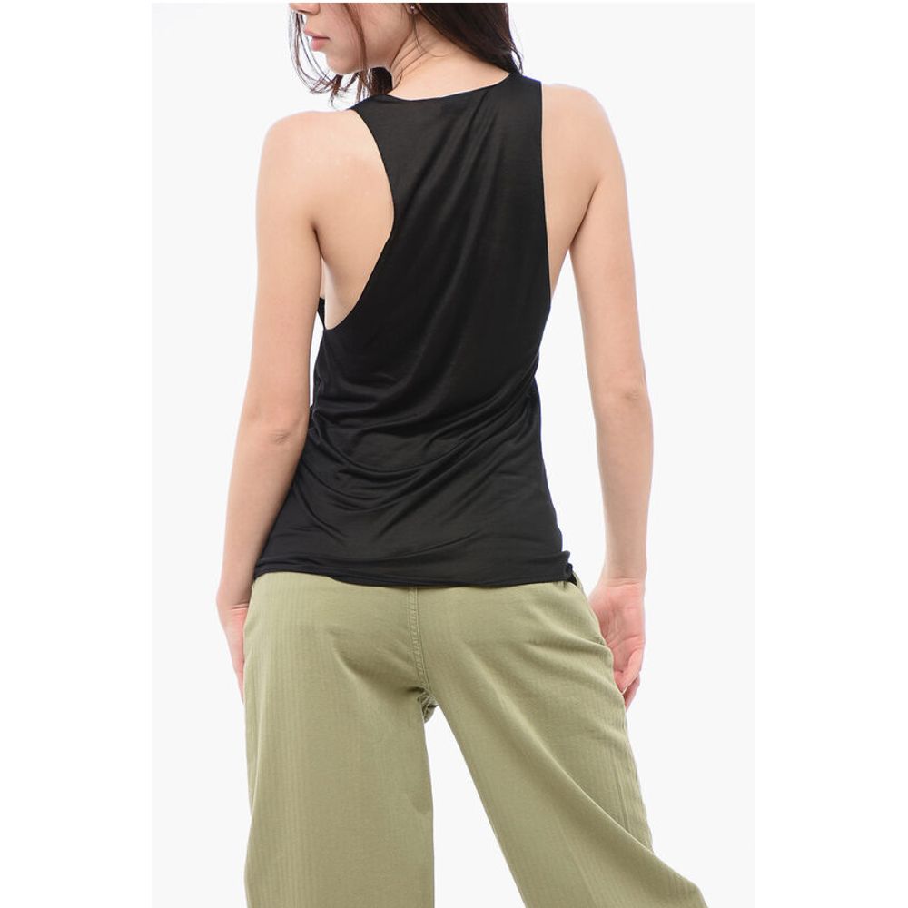 Saint Laurent Silk Tank Top with V-neckline - Image 2