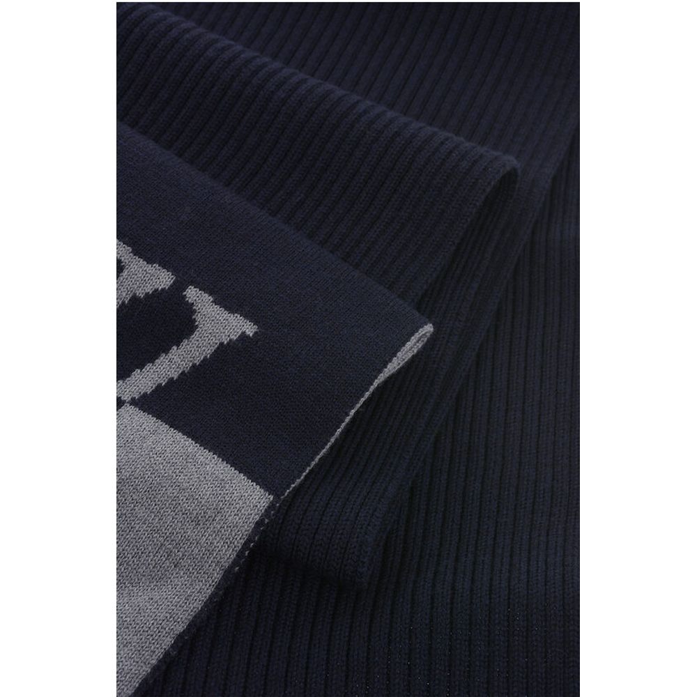 Off-White Two-Tone Virgin Wool Scarf with Fringes - Image 2