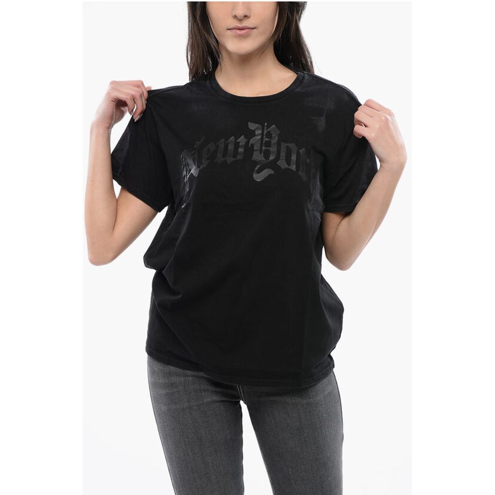 R13 Crew-neck T-shirt With New York Print Ton sur Ton
