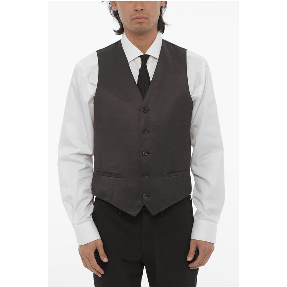 Corneliani CC COLLECTION Wool Blend CERIM.RESET Waistcoat with Jetted P