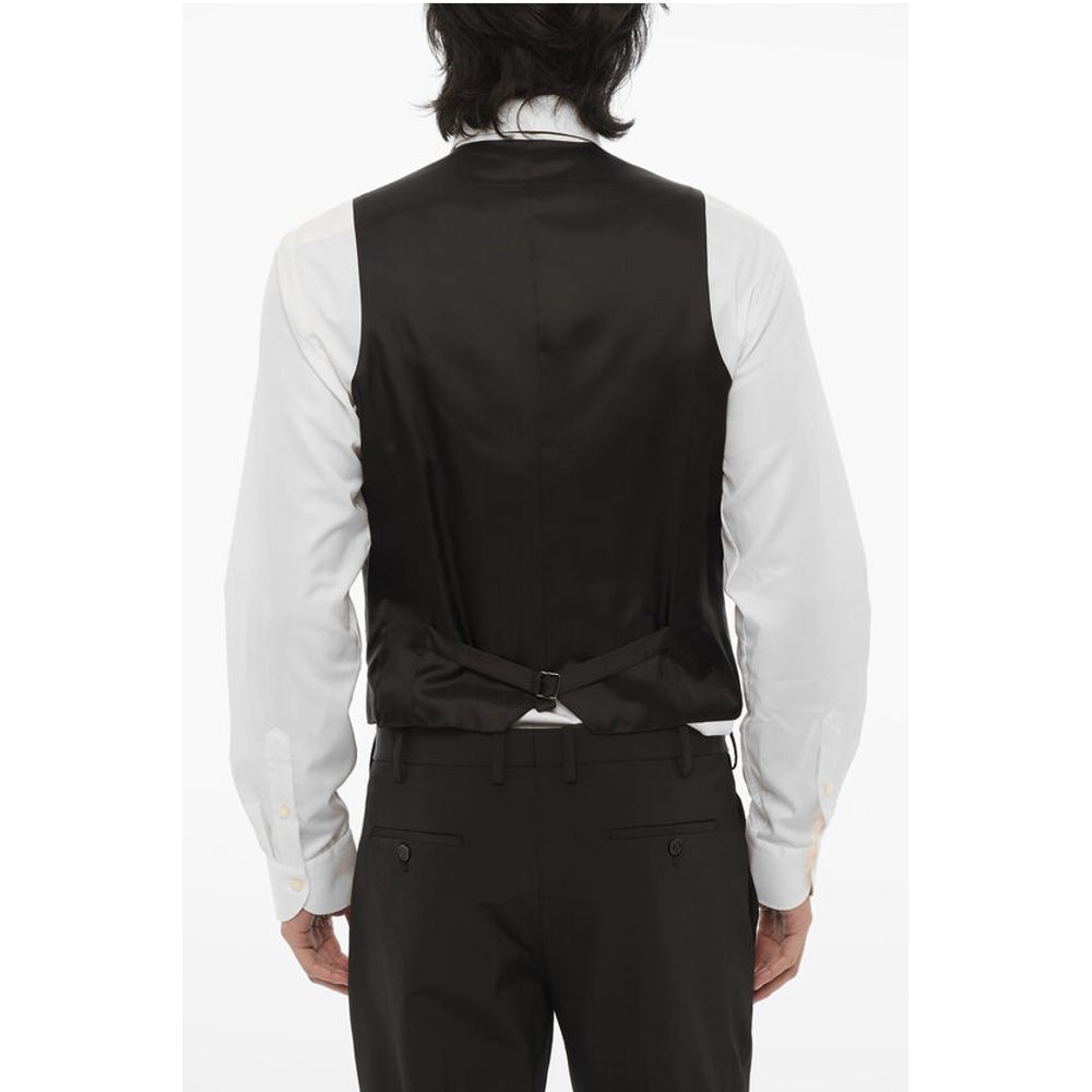 Corneliani CC COLLECTION Wool Blend CERIM.RESET Waistcoat with Jetted P - Image 2