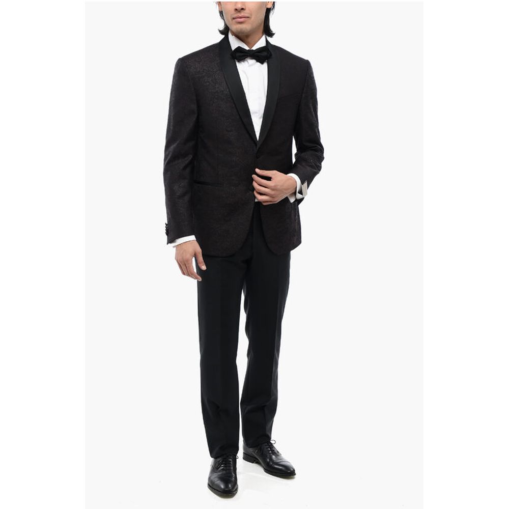 Corneliani Glitter Virgin Wool ACADEMY CERIMO 2-Button Blazer With Shaw - Image 4