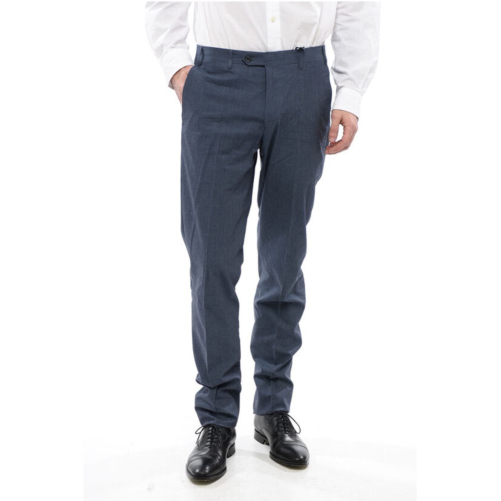 Corneliani CC COLLECTION Cotton RIGHT Pants with Flush Pockets