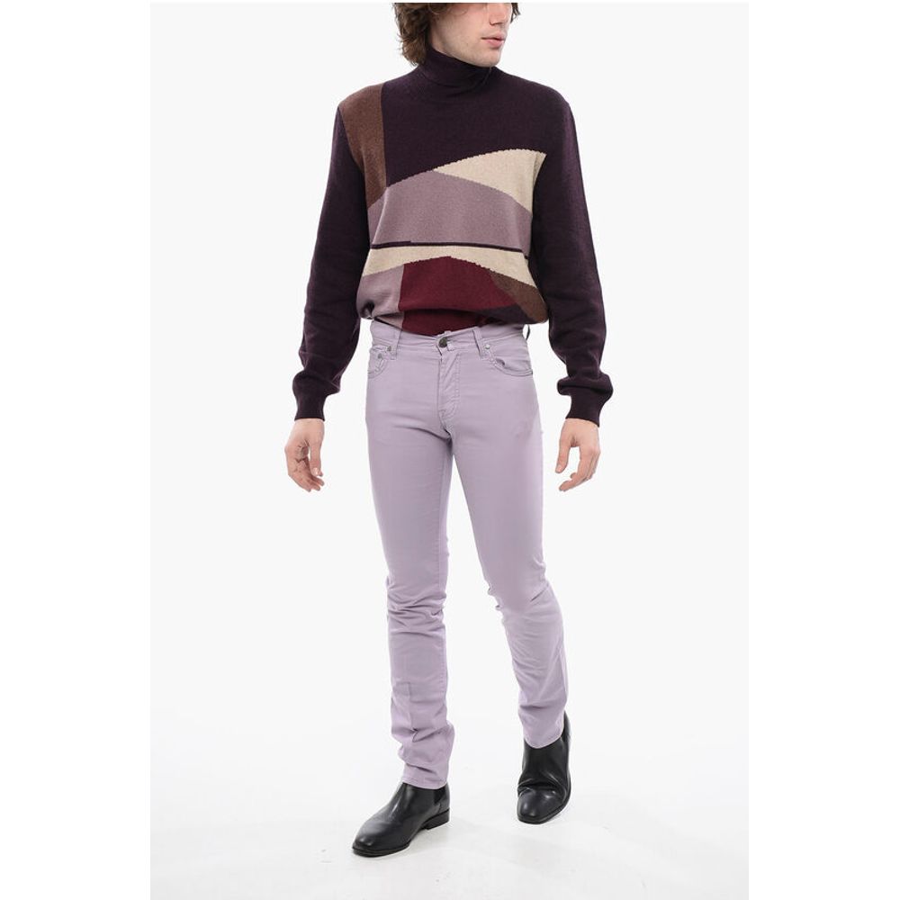 Corneliani ID 5-Pocketed Stretch Cotton Pants with Belt Loops - Image 4