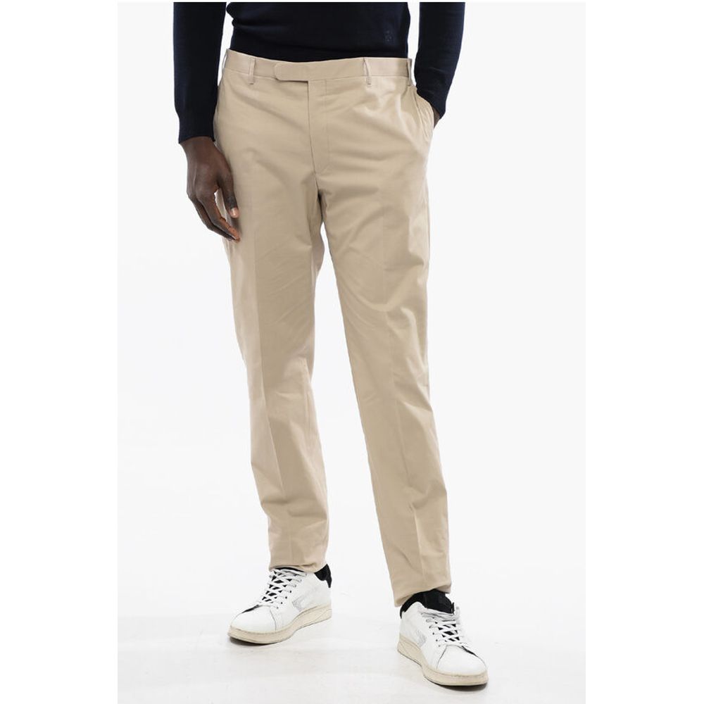 Corneliani CC COLLECTION Stretch Cotton Chinos Pants with Belt Loops