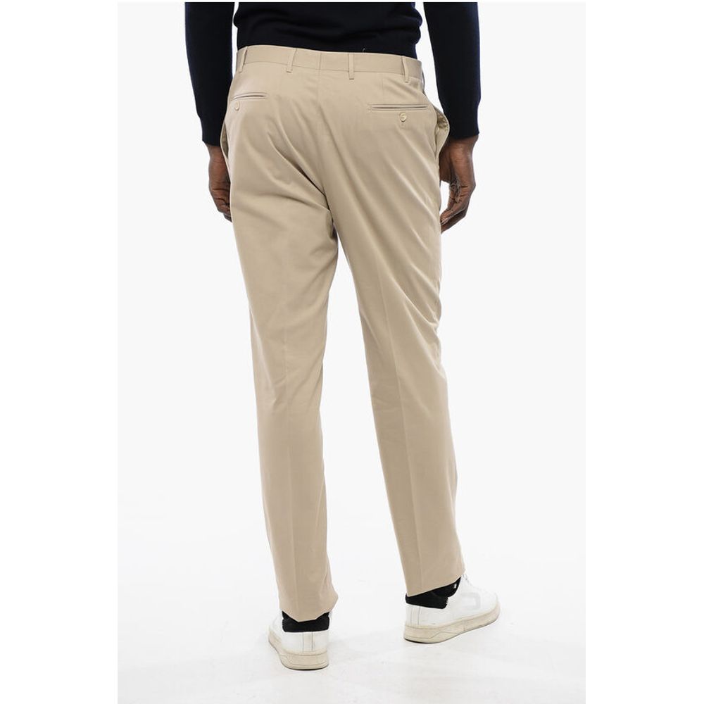 Corneliani CC COLLECTION Stretch Cotton Chinos Pants with Belt Loops - Image 2