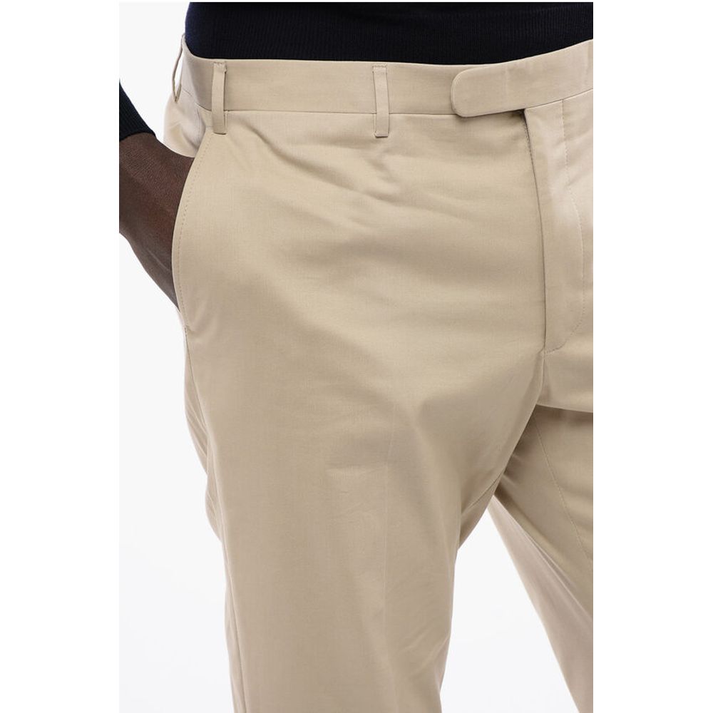 Corneliani CC COLLECTION Stretch Cotton Chinos Pants with Belt Loops - Image 3