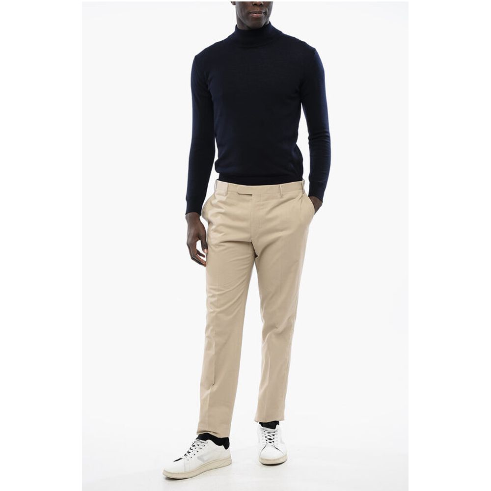 Corneliani CC COLLECTION Stretch Cotton Chinos Pants with Belt Loops - Image 4