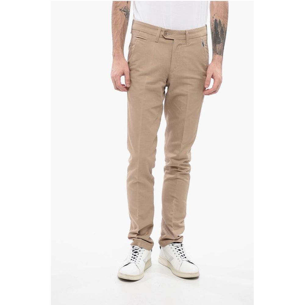Corneliani ID Solid Color Cotton and Linen Chino Pants