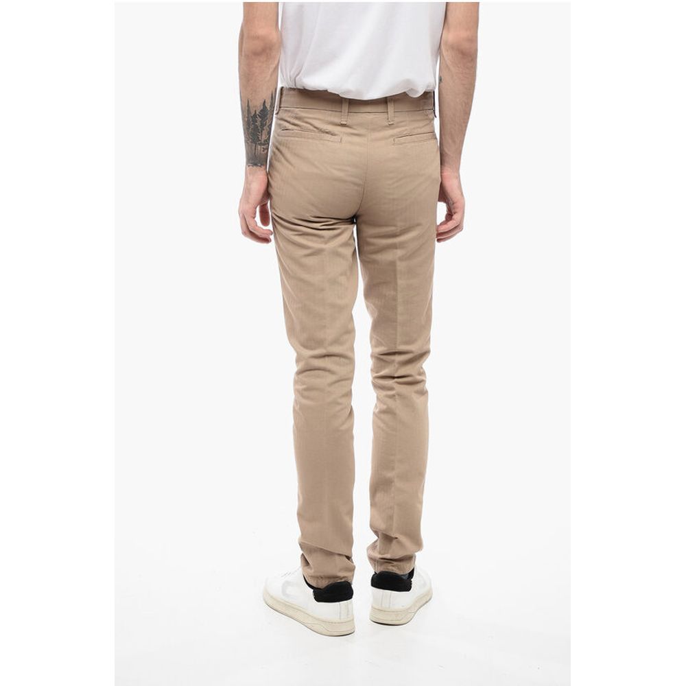 Corneliani ID Solid Color Cotton and Linen Chino Pants - Image 2