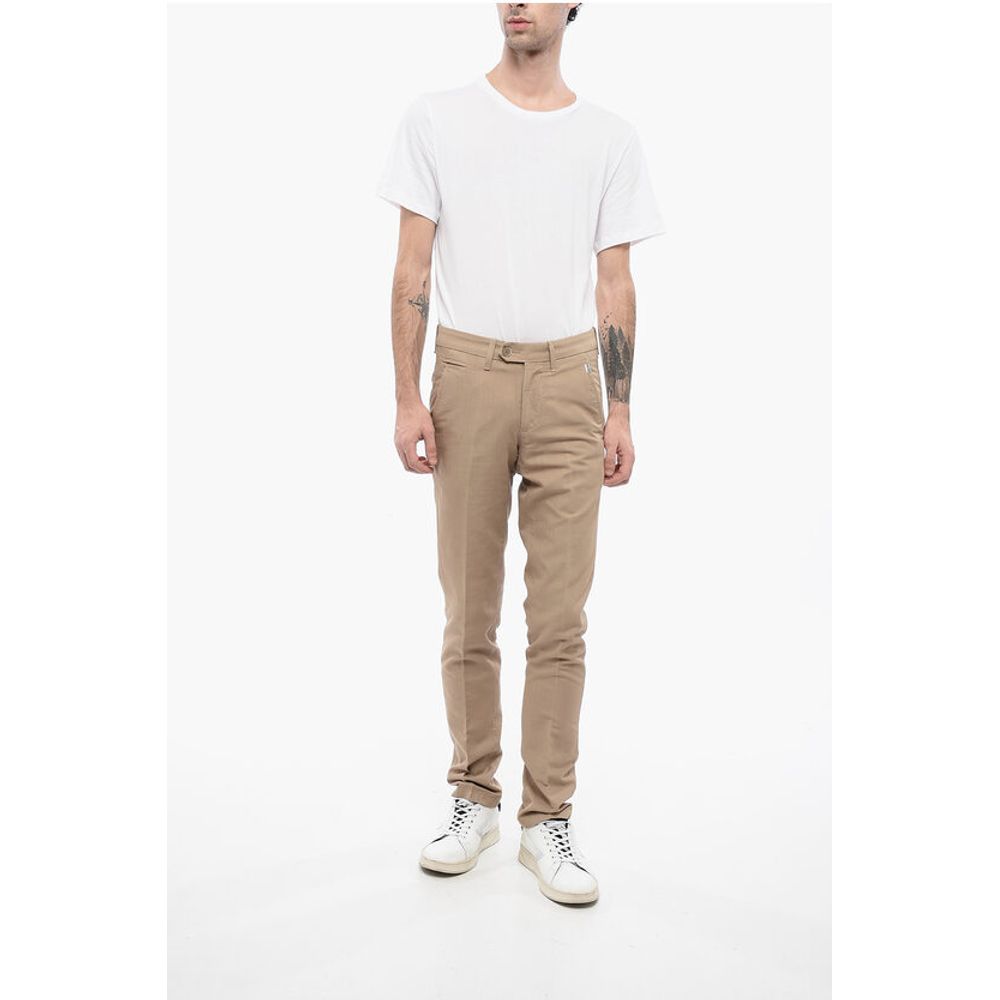 Corneliani ID Solid Color Cotton and Linen Chino Pants - Image 4
