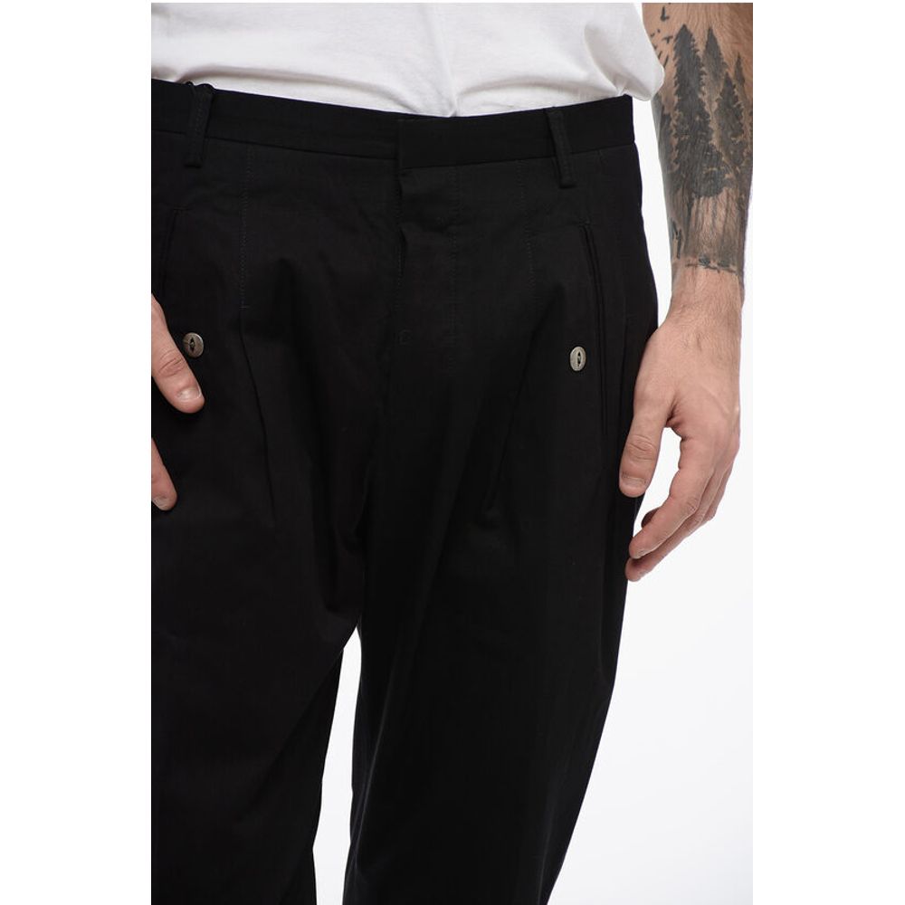 Corneliani TREND Cotton Single Pleat Pants with Hidden Closure - Image 3