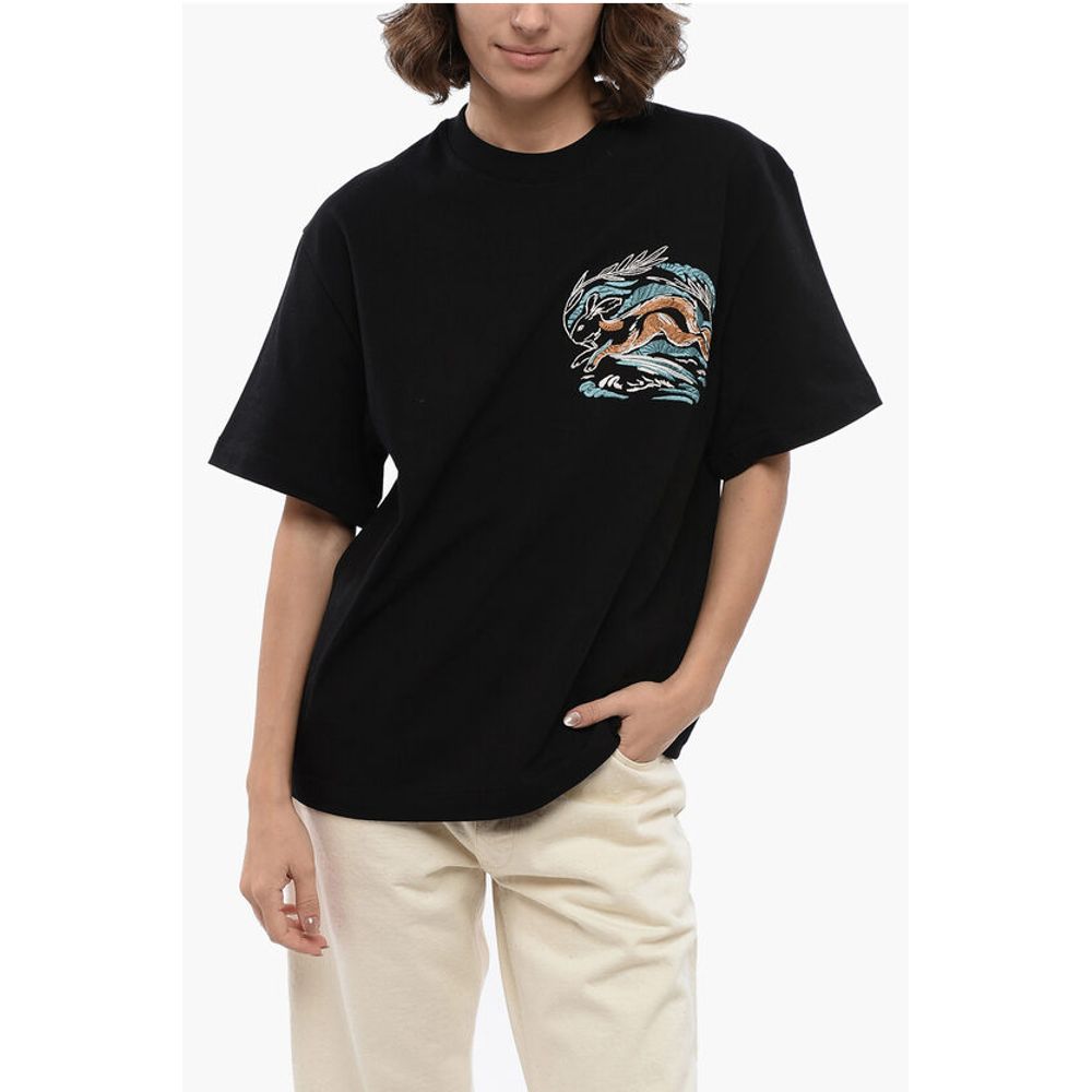 Jil Sander Crew Neck RABBIT Embroidered T-Shirt