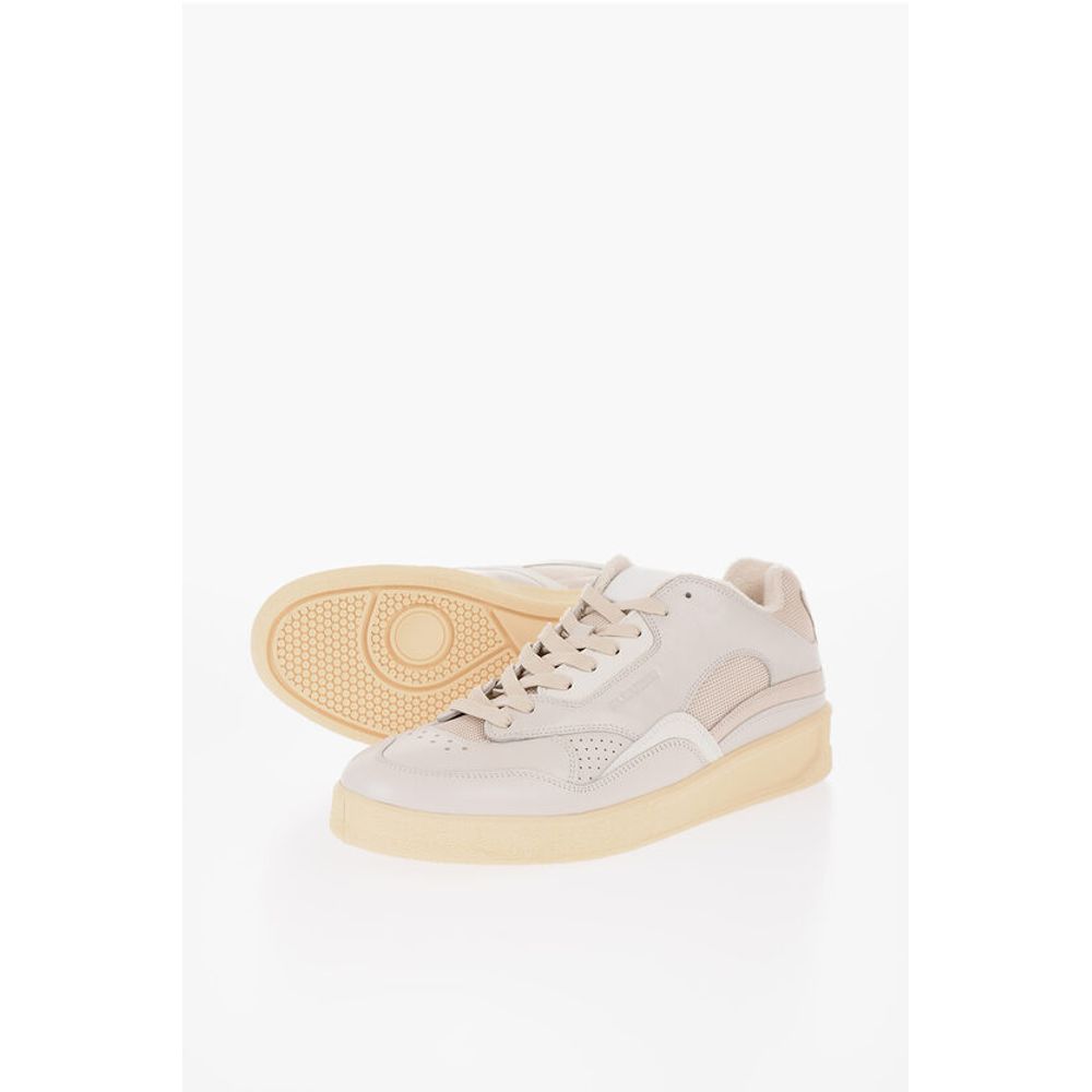 Jil Sander Lace-up DRAGON Leather Sneakers with Rubber Sole