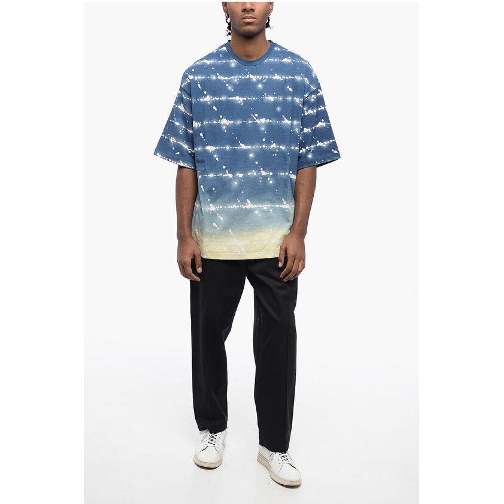 Jil Sander Crew Neck BLUE SKY Printed Cotton T-Shirt - Image 4