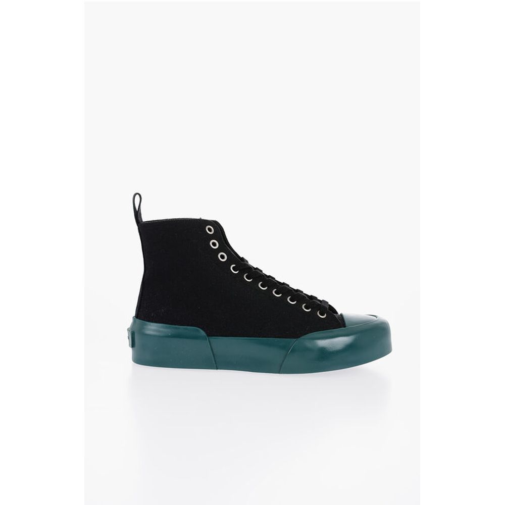 Jil Sander Rubber Sole JUNGLE Canvas Lace-up Sneakers - Image 3