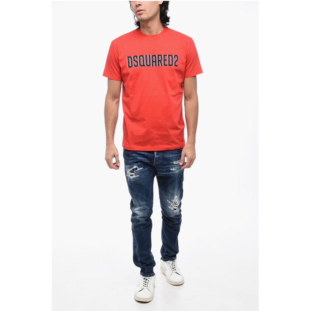 Dsquared² Cotton Crew-Neck T-shirt with Logo - Image 4