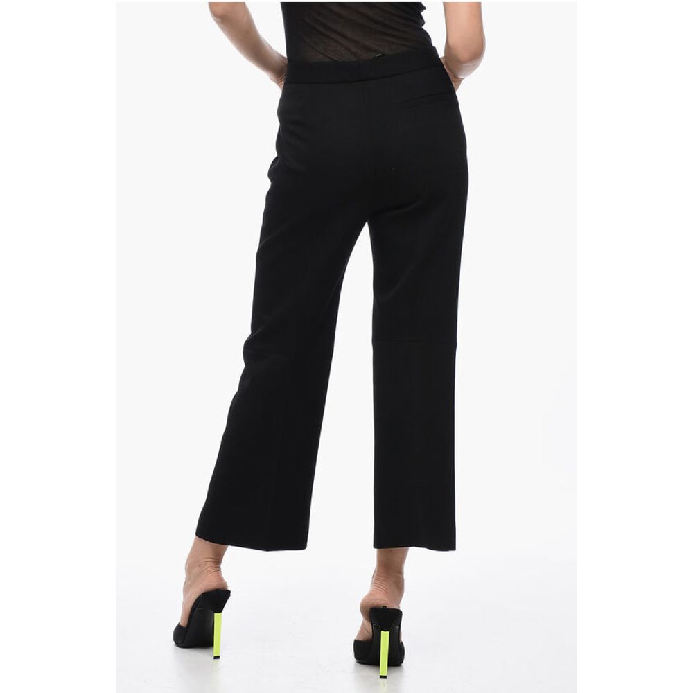 Jil Sander Grain de Poudre Wool Flared Pants with Belt - Image 2