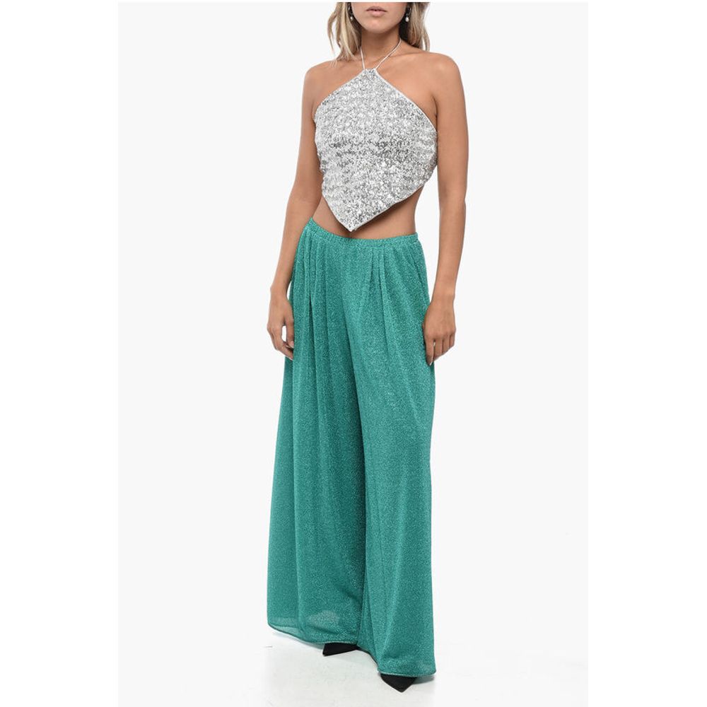 Oséree Lurex LUMIERE Palazzo Pants - Image 4