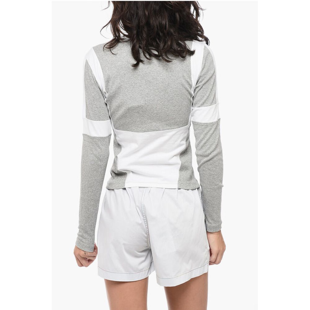 Palm Angels Long Sleeved CUT FITTED T-shirt With Contrasting Fabric - Image 2