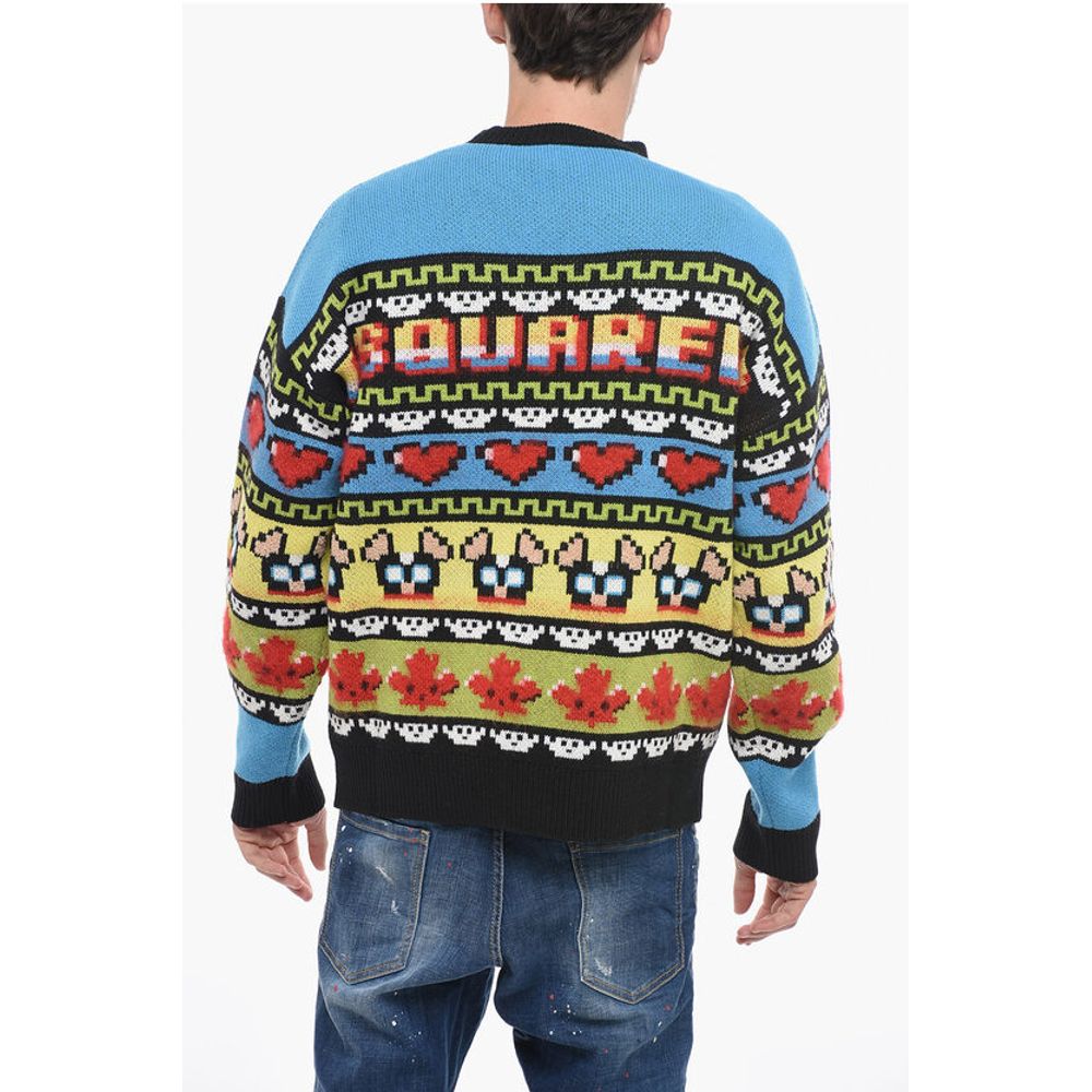Dsquared² Mohair Blend CIRO Sweater with Graphic Embroidery - Image 2