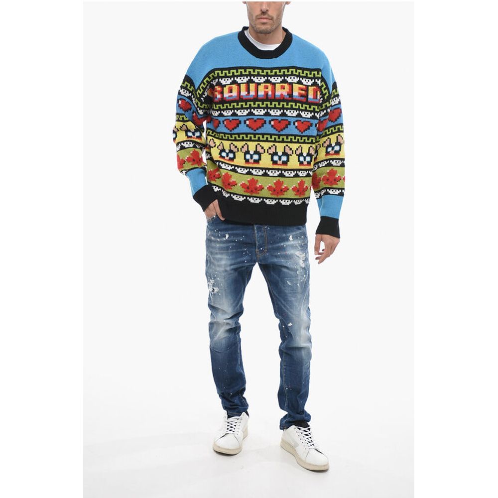 Dsquared² Mohair Blend CIRO Sweater with Graphic Embroidery - Image 4