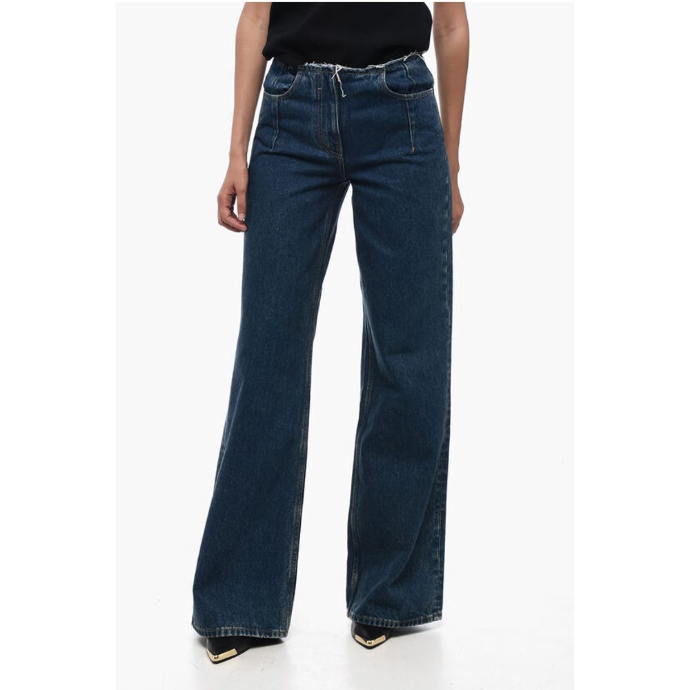 Givenchy Dark Wash Palazzo Denims with Raw-cut Detail 30cm
